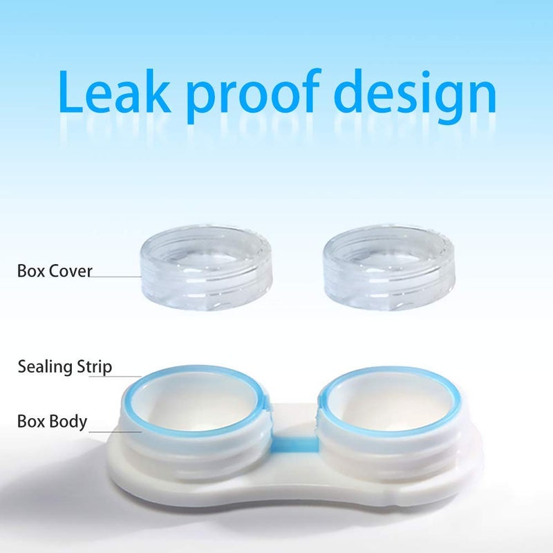 ofone Contact Lens Case, Cute Contact Lens Holder Oval Contact Lenses Travel Case with Removal Tool Mirror and Tweezers Contacts Container Storage Kit for Women and Girl (Black) - Image 5